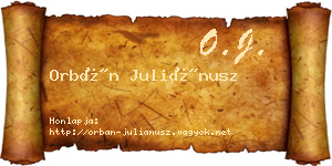 Orbán Juliánusz névjegykártya